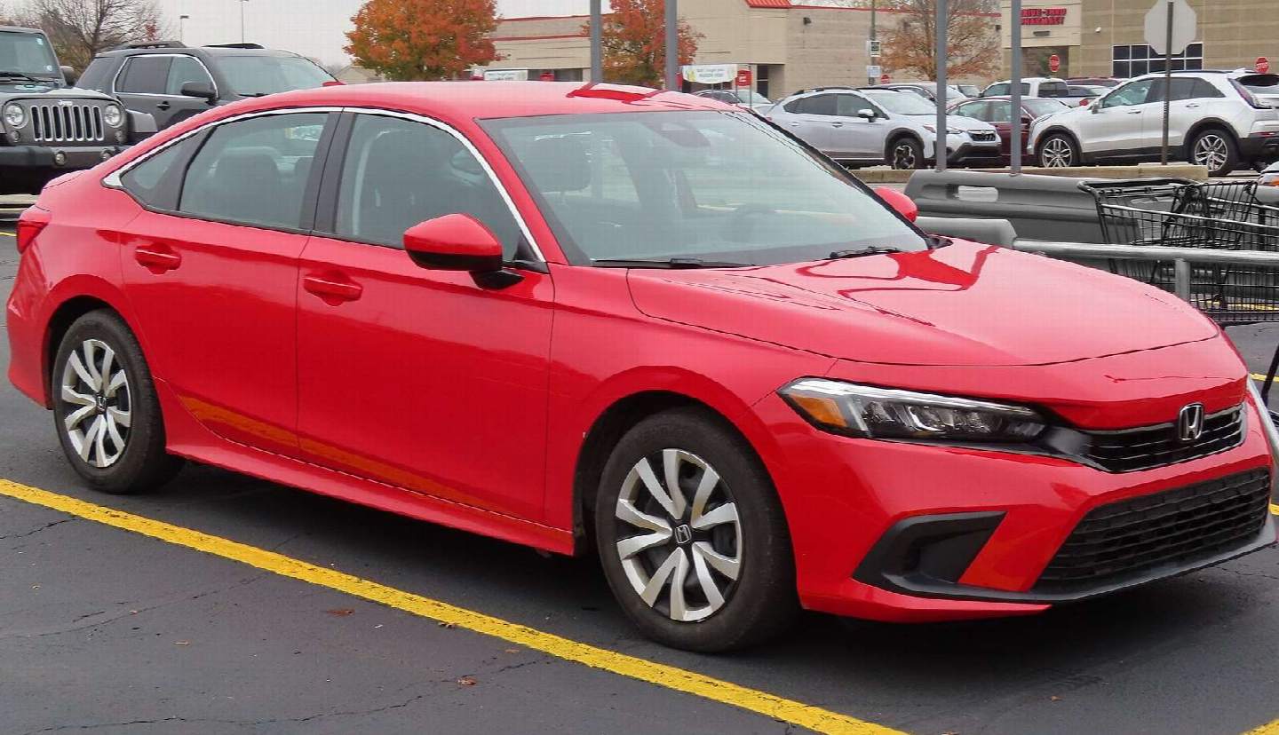 Honda Civic sedan, eleventh generation (FE), front three-quarter view